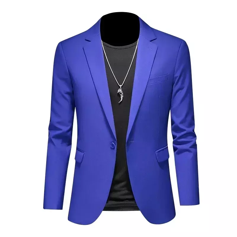 Fashion Men's Business Casual Blazer Black White Red Green Solid Color Slim Fit Jacket Wedding Groom Party Suit Coat M-6XL