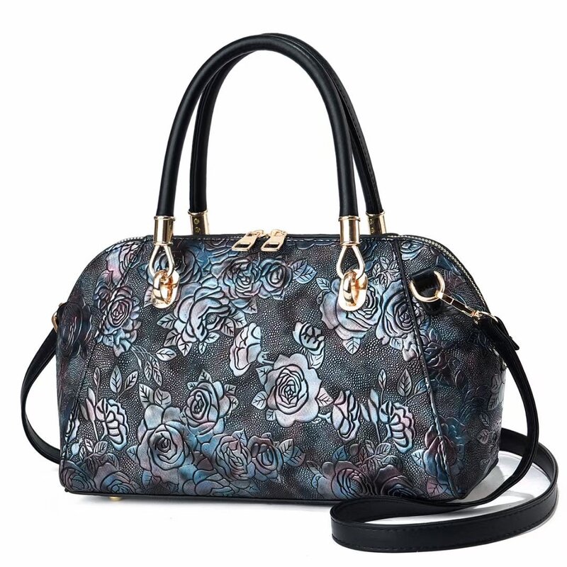 New High-end Embroidery Antique Copper Goose Egg Shaped Patchwork Texture One Shoulder Portable Large Capacity Women's Bag