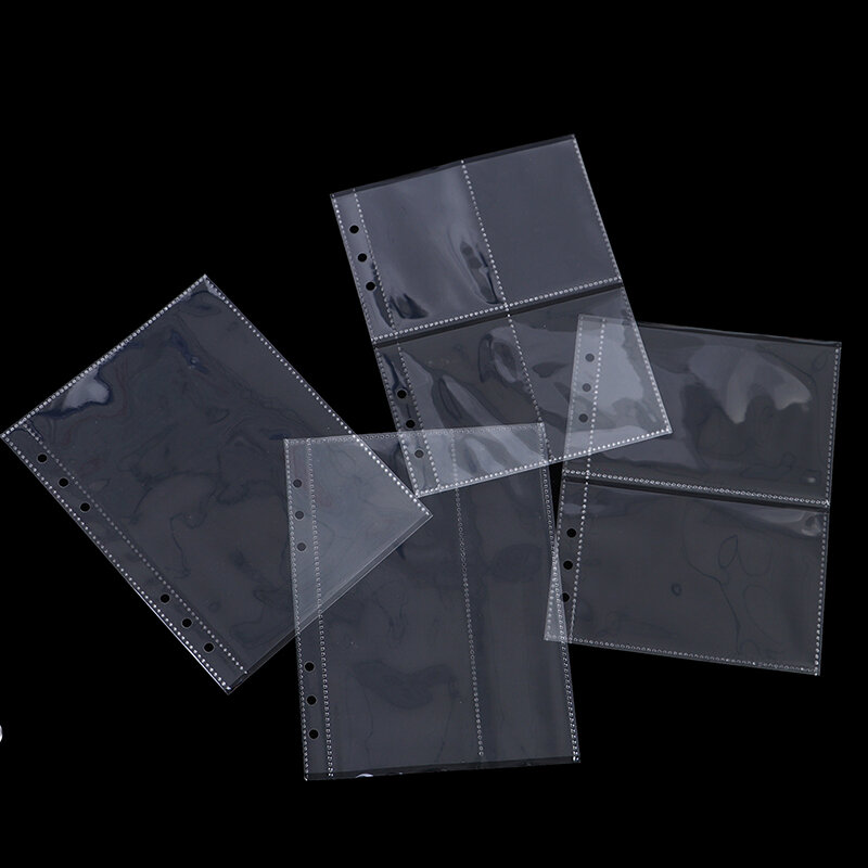 Transparente plástico foto álbum fichário, cartões de jogo, livro manga, ligantes, álbuns, padrão, refil, 10pcs