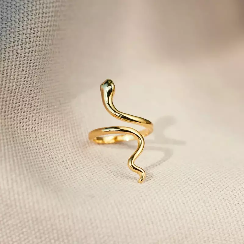 Monkton 925 Sterling Silver Vintage Snake Rings Foe Women 2023 New Open Adjustable Wedding Ring Resizable Jewelry Women