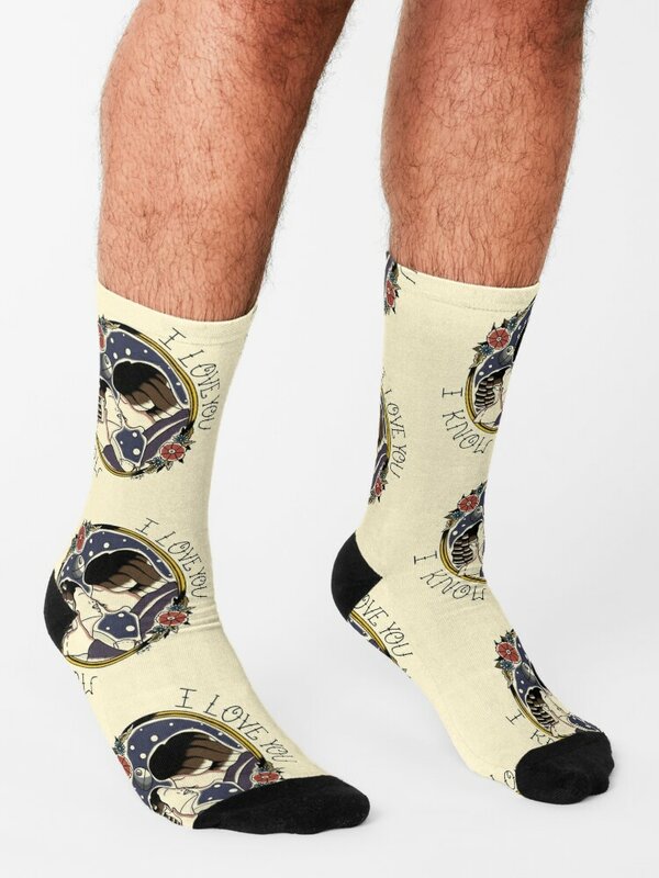 I Love You, I Know Tattoo Flash Socks cycling socks sports stockings anti slip football socks Socks For Women Men's