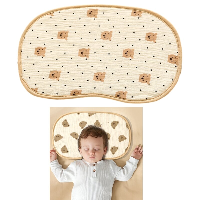 Baby Flat Pillow with 10-Layers Cartoon Baby Pillow Sweat-absorption Baby Pillow Wholesale