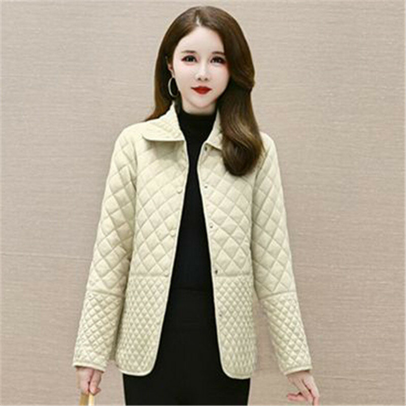 Winter Short Cotton Jacket Women 2023 New Loose Lapel Square Coat Pure Colour Outerwear Fashion Covered Button Overcoat Female