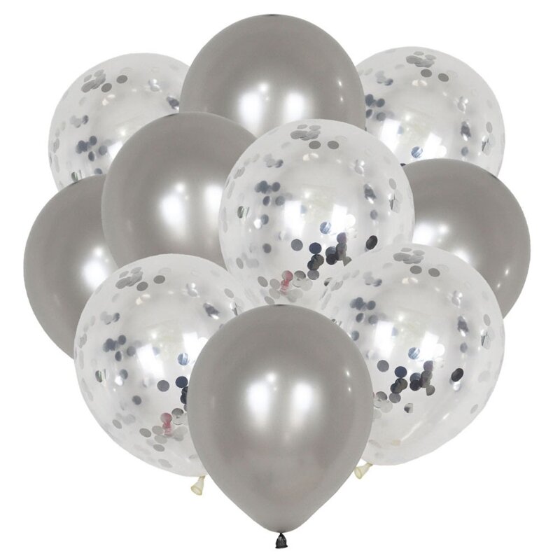 10 sztuk 12 mieszane metalowe konfetti cekiny zestaw balonów lateksowych artykuły do ​​dekoracji na imprezę na walentynki