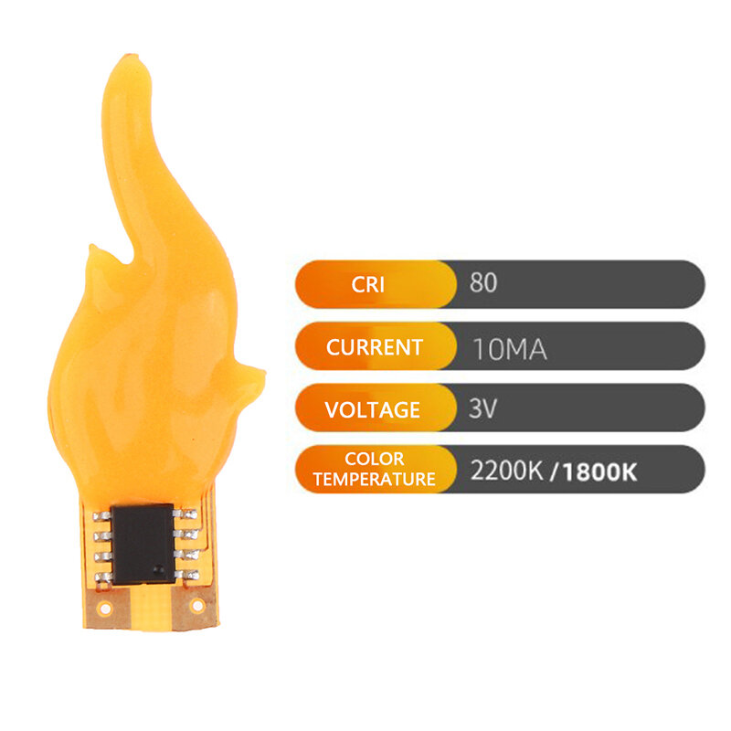Ampoule LED Cob Flash à filament flexible, pièces de bougie bricolage, accessoires de décoration lumineuse, ci-après les, diode 2200K, 1800K, 3V