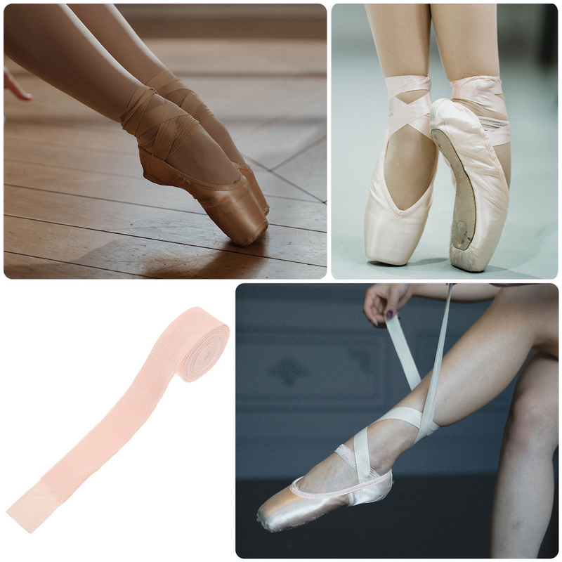 Cinta de zapatos de Ballet para actuaciones de escenario, cintas decorativas de baile, color rosa suave