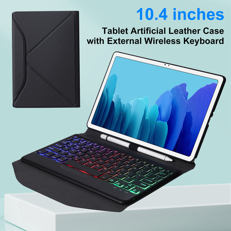 Клавиатура для планшета Tab A7 SM T500 10, 4 дюйма, Bluetooth, совместимая с клавиатурой 3 0 Type C из искусственной кожи