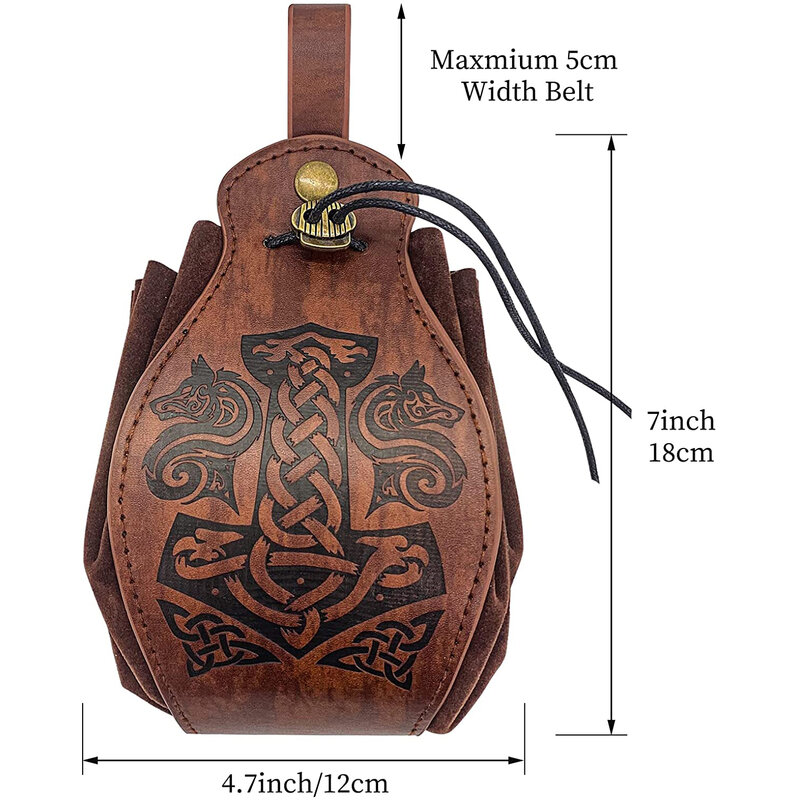 Genuine Leather For DND Dice Bag Tray 5 Celtic Designs Cute Drawstring Pouch for D&D Roleplaying RPG Gift Ideas Coin Purse
