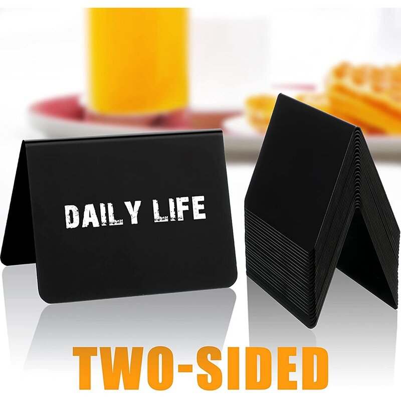 20 Pieces Mini Chalkboard Signs A-Shaped Chalkboard Tables Buffet Tags PVC Erasable Blackboards With White Chalk Markers