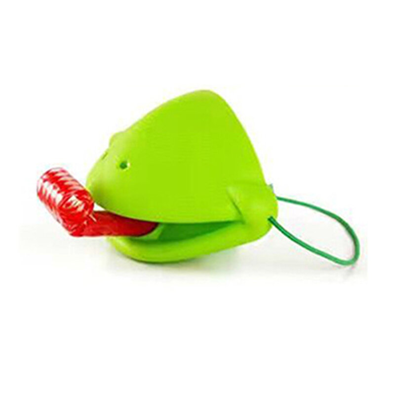 Practical Jokes Frog Mask Card Toy Greedy Chameleon Lizard Sticking Out Tongue Frog Blowing Desktop Parent-child Battle Game