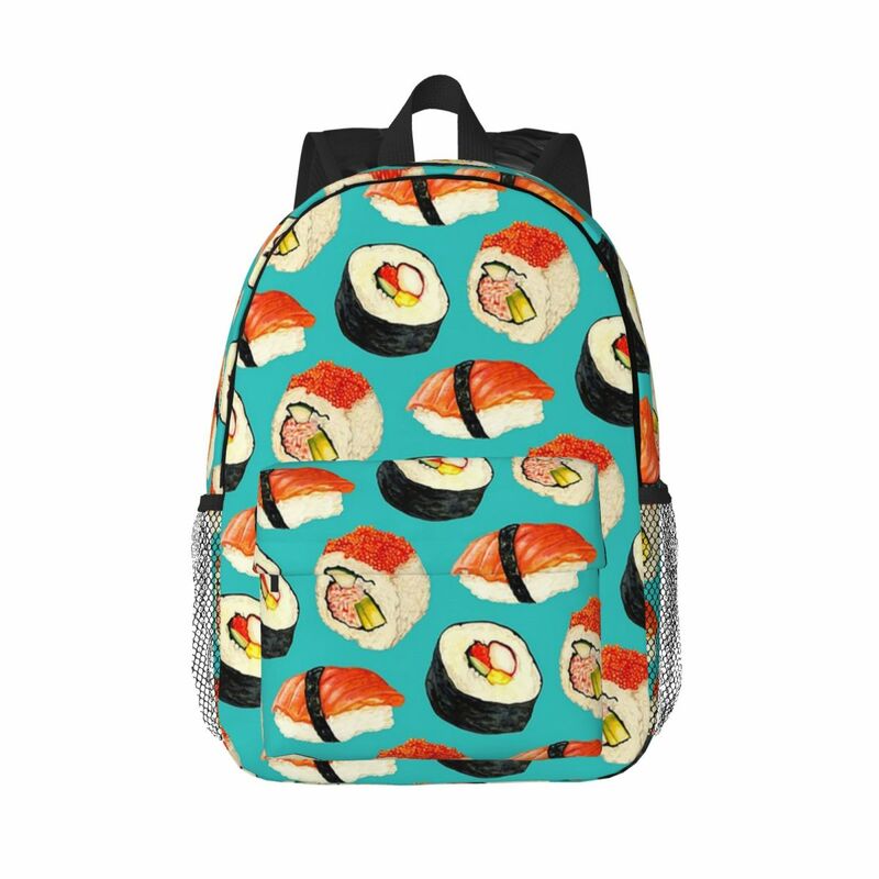 Sushi-Muster-blaue Rucksäcke Jungen Mädchen Bücher tasche lässige Schüler Schult aschen Reise Rucksack Umhängetasche große Kapazität