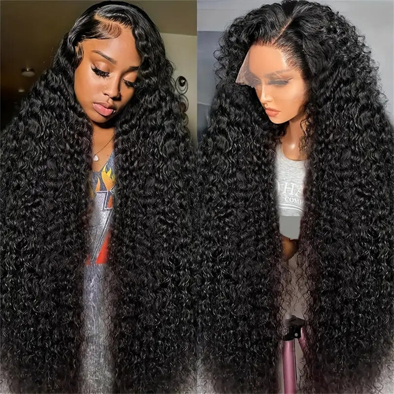Perucas de cabelo humano onda de água para mulheres negras, peruca frontal encaracolada, onda profunda, peruca frontal de renda HD, pré-arrancada, 13x6, 32-8 in