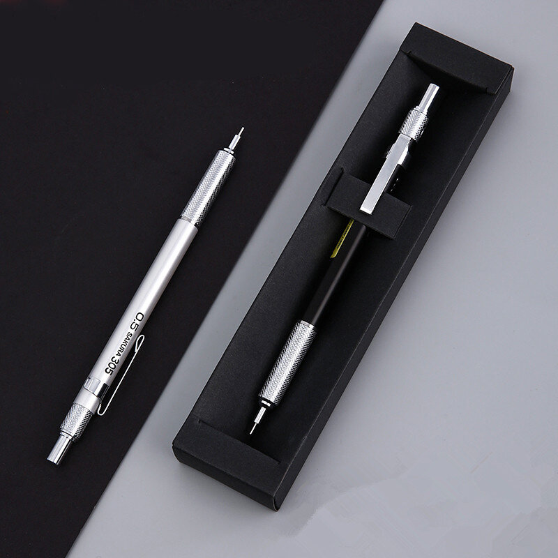 일본 XS-305 금속 쉘 자동 기계식 연필, 그라파이트 드로잉 스케치, 학교 학생 사무 미술 용품, 0.3mm, 0.5mm