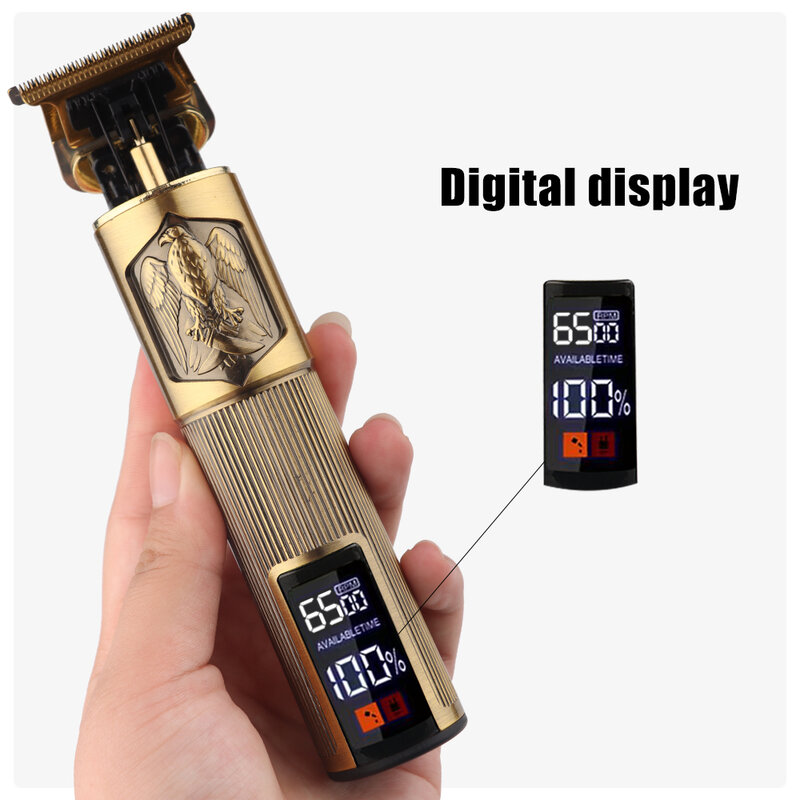 ماكينة جديدة كليبرز الشعر الكهربائية LCD مزودة بمنفذ USB قابلة للشحن ماكينة حلاقة اللحية ماكينة قص الشعر المهنية للرجال ماكينة حلاقة اللحية قص الشعر