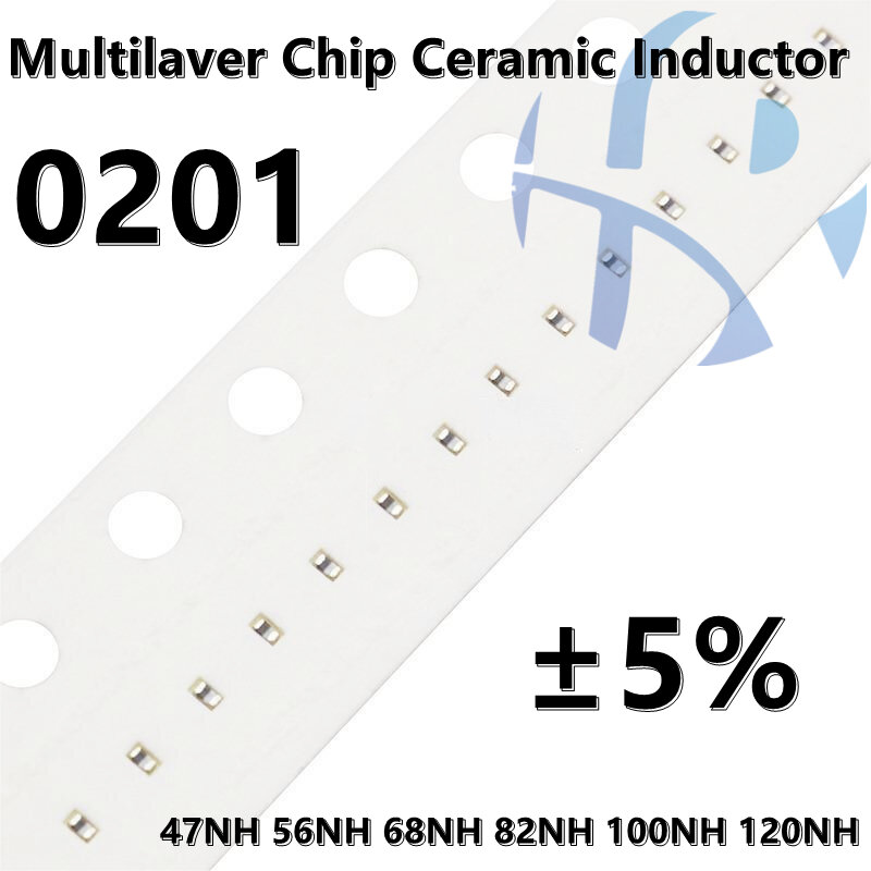 Inductor de cerámica de Chip multiusos SMD, 100 piezas, 0201, 47NH, 56NH, 68NH, 82NH, 100NH, 120NH (± 5%)