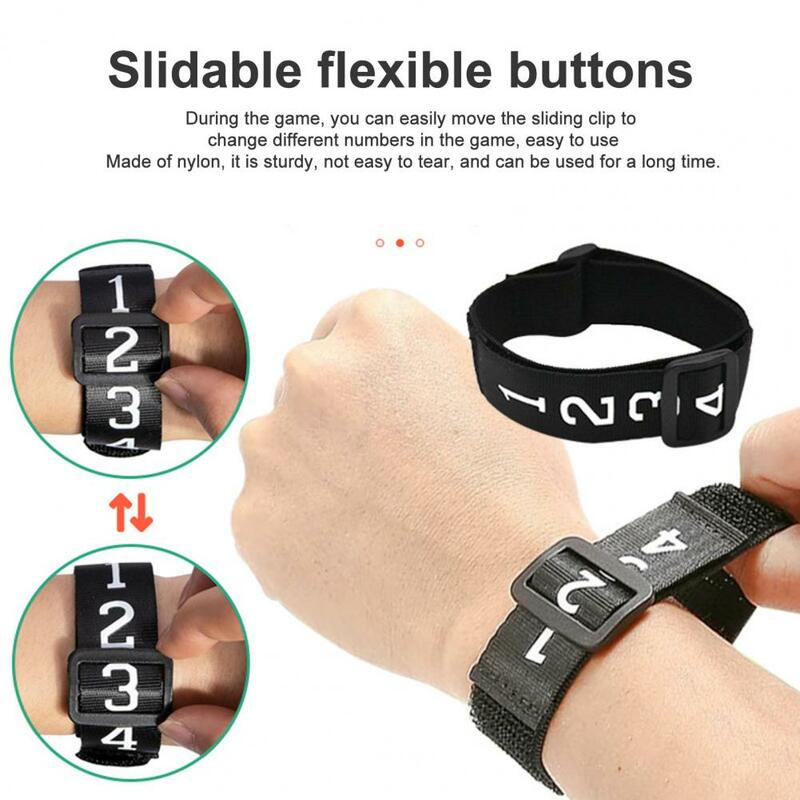 Wrist Down Indicator 1/3/5Pcs Adjustable Buckle Elastic Band Numbered Wrist Down Indicator Football Yard Markers Referee Gear