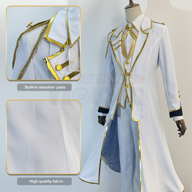 Holoun Blue Lock Anime Nagi Cosplay Kostüm Perücke Engel und Dämonen Serie Mantel Hosen weiße Uniform Rose Net Cos Convention