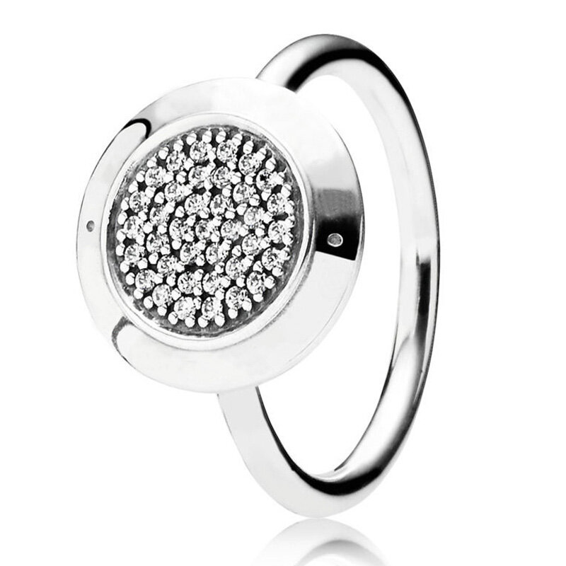 Nieuwe 925 Sterling Zilver Populaire Ring Twee-Tone Cirkels Omkeerbare Verhoogde Hart Handtekening Dikke Band Ring Voor Vrouwen Sieraden gift