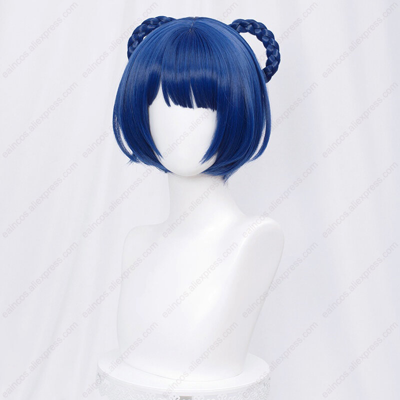 Парик для косплея Xiangling, термостойкие короткие темно-синие искусственные волосы для ролевых игр, 30 см