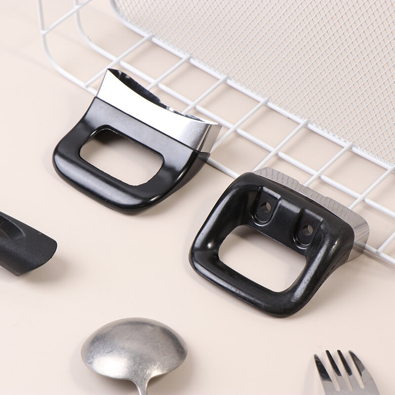 2 buah panci hitam logam Bakelite panci tekanan pegangan samping panci pengukus pengganti panci saus sisi pegangan bagian peralatan masak
