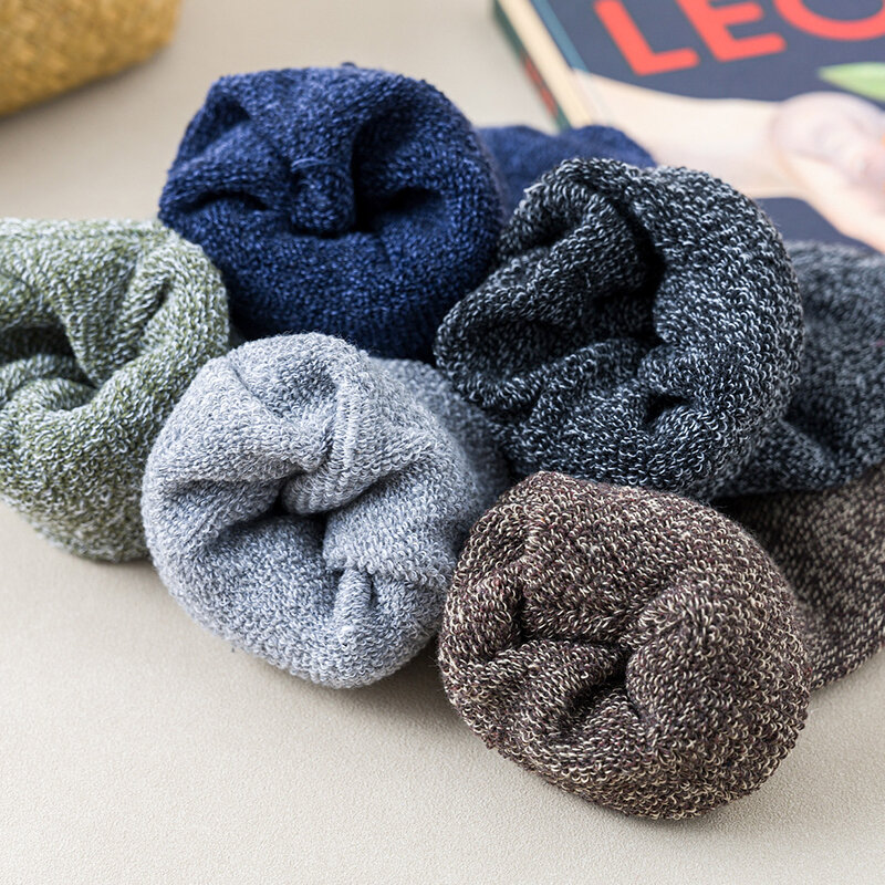 Meias de lã grossa para homens, meias de algodão anticongelamento longas, toalha, manter quente, casual, alta qualidade, 5 pares, inverno