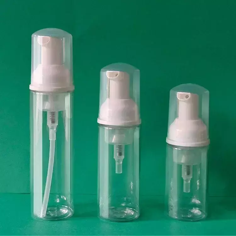 Botella de bomba de espuma eyelash vacía transparente, limpiador de crema, botella de plástico de burbujas, botella de limpieza de rímel, 14, 28, 50 piezas