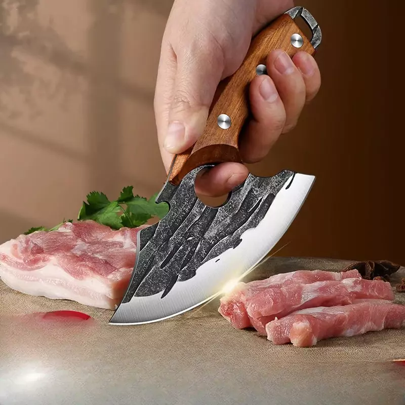 سكين تقطيع اللحم المطروق يدويًا ، سكين مخصص ، تقطيع احترافي ، قطف عظام ، سكين جديد ،