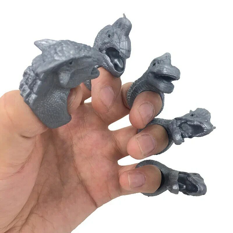 HOT SALE Mini Cartoon Realistic Dragon Dinosaur Finger Puppets Role Playing Toy Children's Tell Story Prop Trick Funny Toy