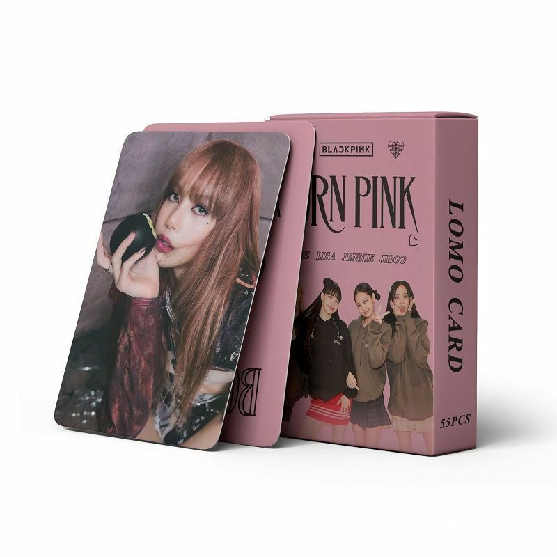 JISOO JENNIE LISA ROSE-Juego de tarjetas de fotos de álbum Kpop, color negro y rosa, colección de Fans, regalo, 55 Unidades