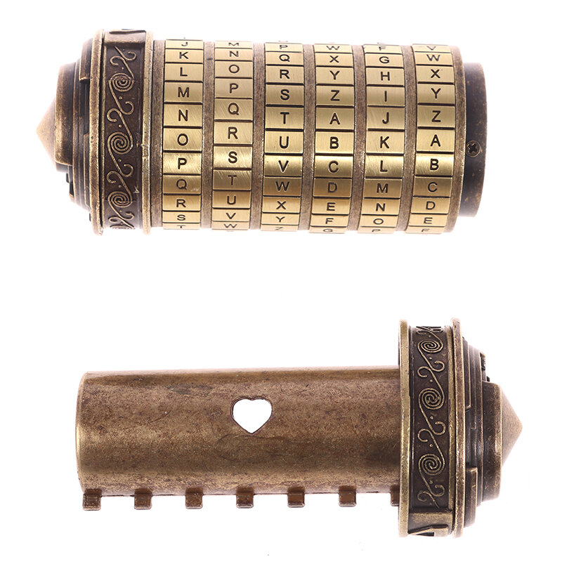 Kunci Cryptex mainan kode logam mainan kode Leonardo Da Vinci untuk hadiah pernikahan hadiah Hari Valentine