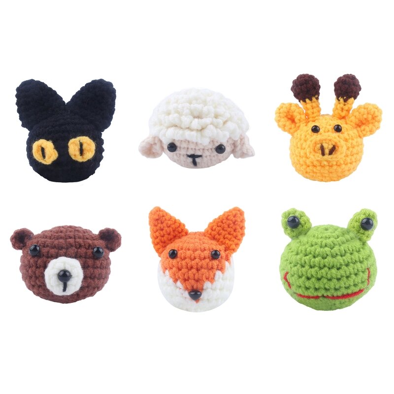 Animal crochê artesanal para cabeça, contas tricô, corrente chupeta bebê diy, acessórios mastigáveis, mordedor