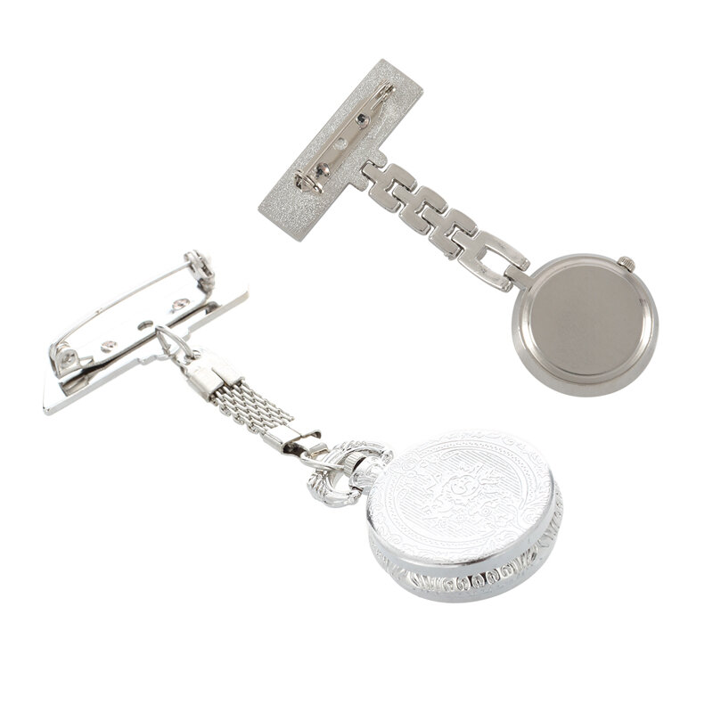 2 piezas de reloj de cuarzo con broche de enfermera, reloj de bolsillo con colgante Fob, nuevo de 7,2 Cm y 8,5 Cm