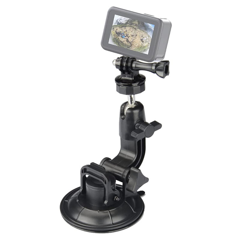 Heavy Duty Camera Car Windshield Suction Cup Mount with 1/4-20 Adapter for GoPro Hero Series and All Action Cameras