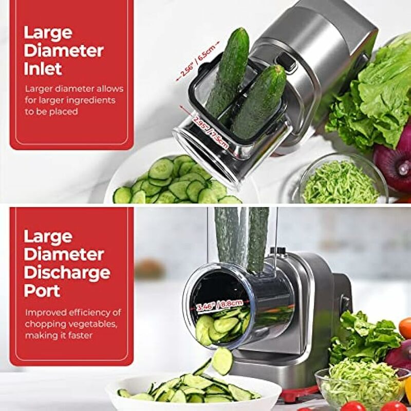 250W Professional Electric Slicer Shredder, Electric Salad Machine for Fruits, Vegetables, Cheeses, Salad Maker