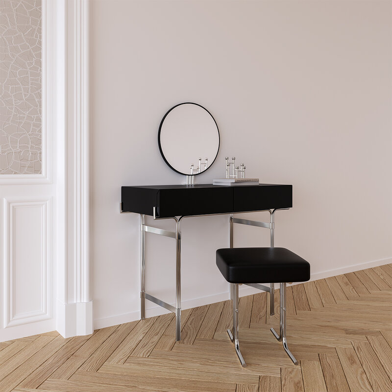 Custom: Nordic modern light luxury Bauhaus style simple metal style designer modern home bedroom dresser dressing table