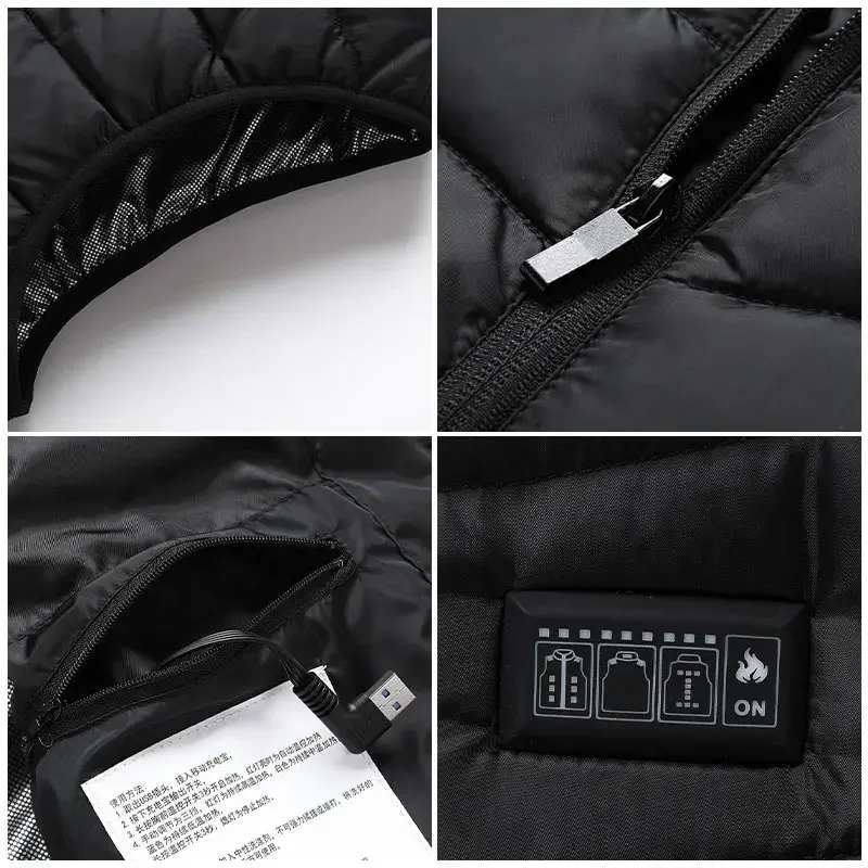 USB Recarregável Jaqueta Aquecida Elétrica para Homens e Mulheres, Self Heating Vest, Caça Aquecendo Roupas, 21 Áreas Aquecidas