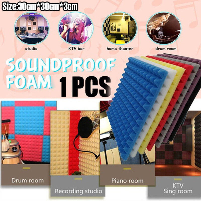 1Pcs 30x30x3cm Studio Acoustic Soundproof Foam Sound Absorption Treatment Panel Tile Wedge Protective Sound-Absorb Spong 2023