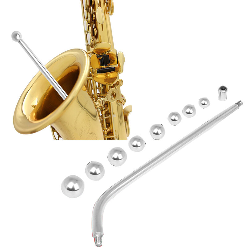 Set Bola Logam Lembaran Saksofon Alat Reparasi Logam Lembaran Angin Kit Perawatan Instrumen Batang Panjang Reparasi Penyok Saksofon