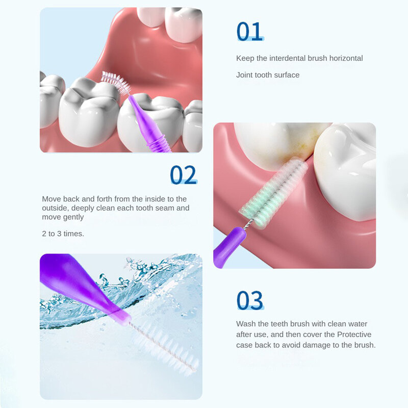 Inter dental bürste Zahnseide Push-Pull-Zähne Bürsten Handheld Outdoor Mundhygiene-Tool Haushalts urlaub 0,7mm