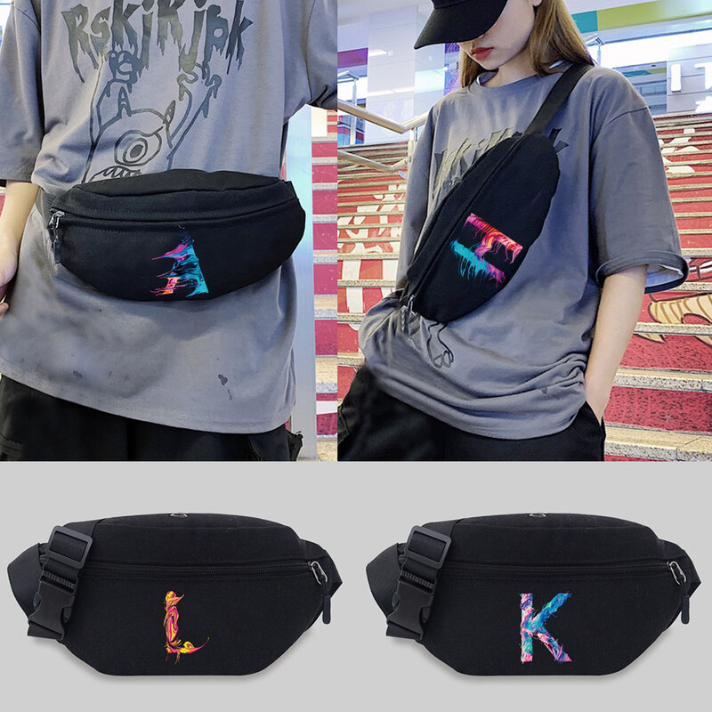Нагрудная сумка-мессенджер для женщин и мужчин, дорожная поясная сумочка с принтом букв, спортивный мешок через плечо для хранения