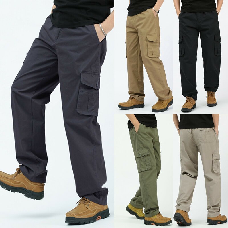 Мужские повседневные спортивные брюки, мягкие спортивные брюки, одежда для бега, модные брюки для бега, свободные длинные брюки-карго, стандартная одежда 2024