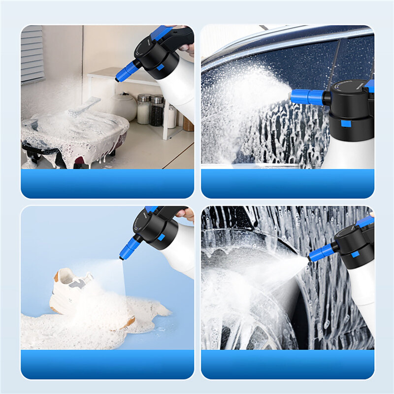 1.5L Electric Car Wash Foam Sprayer Can USB Rechargeable Foaming Pump Sprayer Handheld Electric Pressurized Foam Watering Can