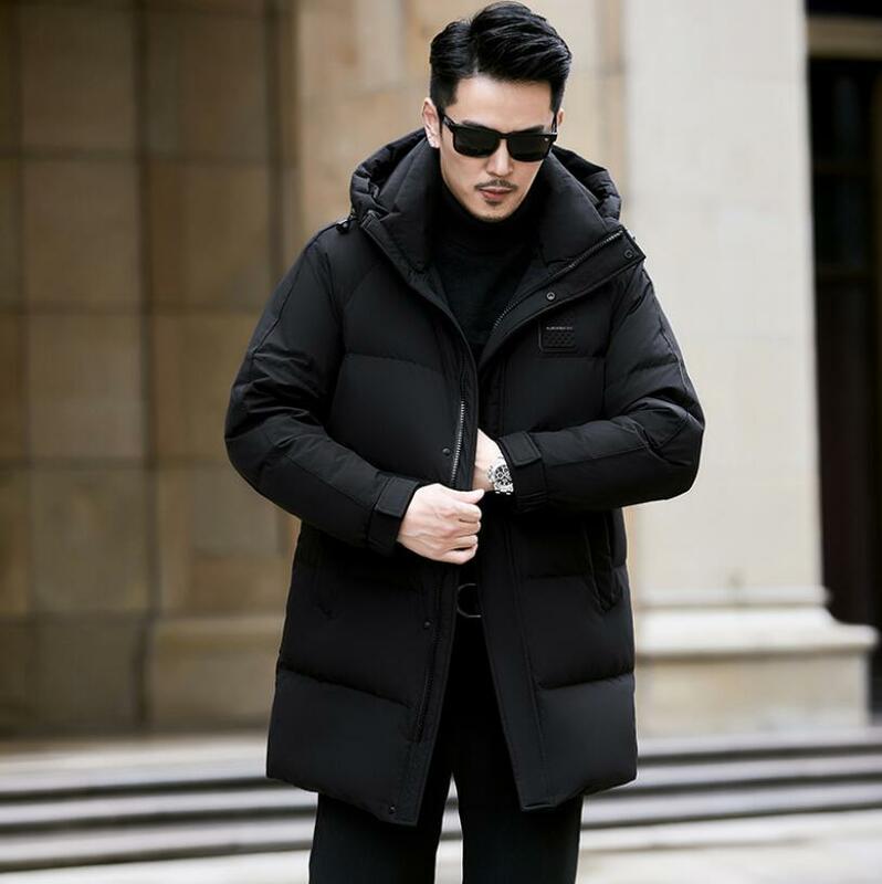남성용 하이 퀄리티 보온 다운 재킷, 두꺼운 퍼퍼 재킷, 오버코트, 겨울 파카, 화이트 덕 다운, 90%
