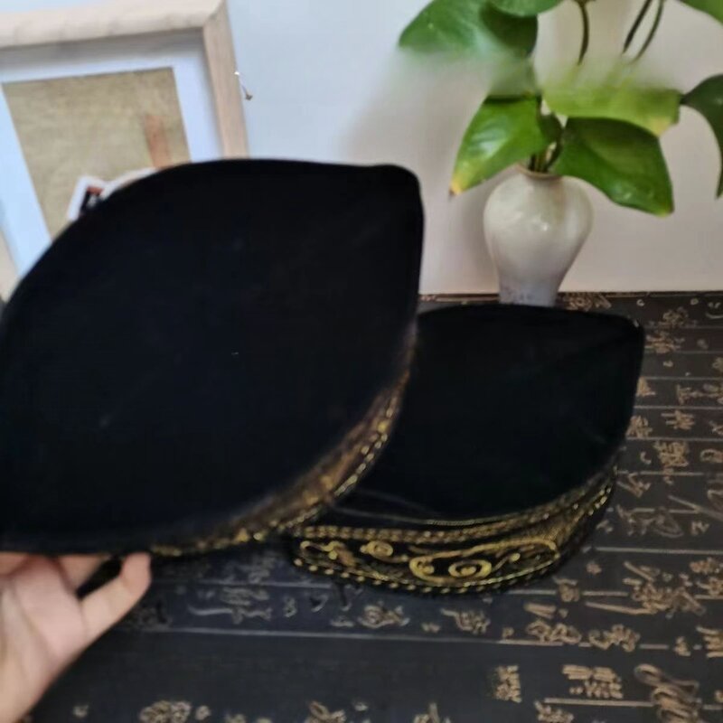 หมวกแก๊ปทรงเรือมุสลิมสำหรับผู้ชาย Peci เสื้อผ้าสไตล์คิปป้าอิสลามฮิญาบปักลายภาษีสินค้า gratis ongkir ไก่งวง03215
