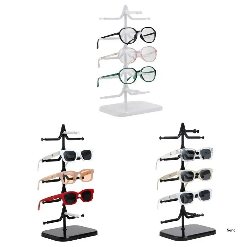 5 Layers Portable Eyeglass Storage Shelf Rotating Sunglasses for Home