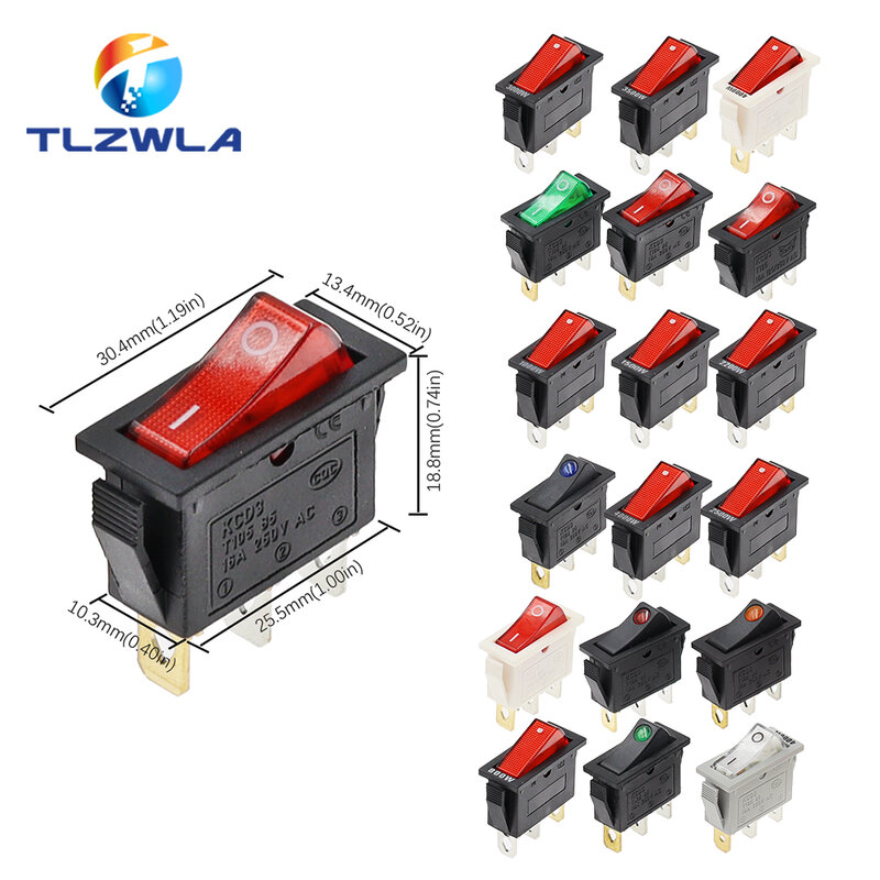 ライト電源スイッチ付き電子機器ロッカー、kcd3、2ポジション、3ピン、16a、250v、20a、125v、ac、オン、オフ