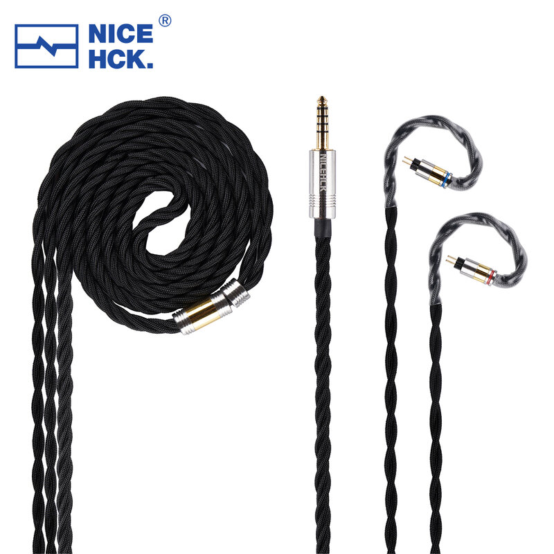 NiceHCK-Cable HiFi 6N OFC + para auriculares, accesorio de aleación de cobre plateado, IEM, MMCX, 2 pines, para Yume Ultra HOLA Zero, FuDu Rinko CHU II