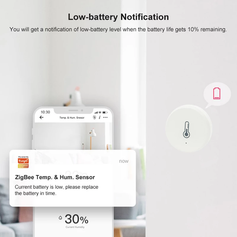 ZigBee Tuya Sensor suhu dan kelembaban, kontrol Monitor aplikasi kehidupan pintar bekerja dengan Alexa Google Home Zigbee2mqtt