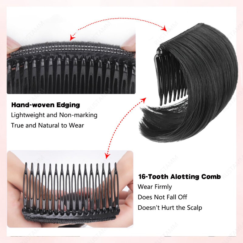 Peine de peluca Invisible para mujeres y niñas, cojín esponjoso, herramienta de inserción de peinado, accesorios sin pegamento prearrancados, listo para usar