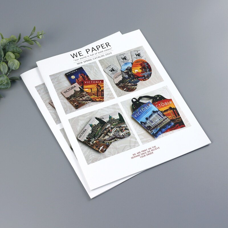 Folleto personalizado cosido, impresión de folleto de color de catálogo, A4, A3, A5